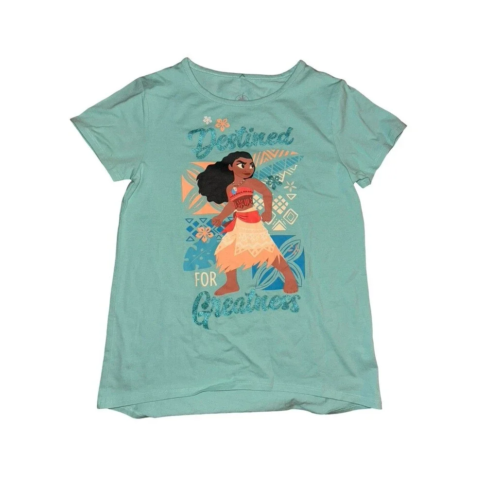 Disney Moana Girls Outfit Set  Shirt Shorts Hat Socks Pua Vacation Bundle Large